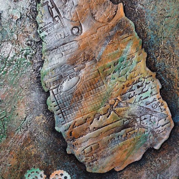 Acrylic Paint Collage Mandala Compass 3D - Picture 4 of 7